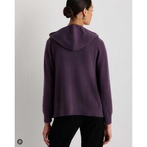 Quince 100% Cashmere Full Zip Hoodie Small, Deep Orchid Purple NWT